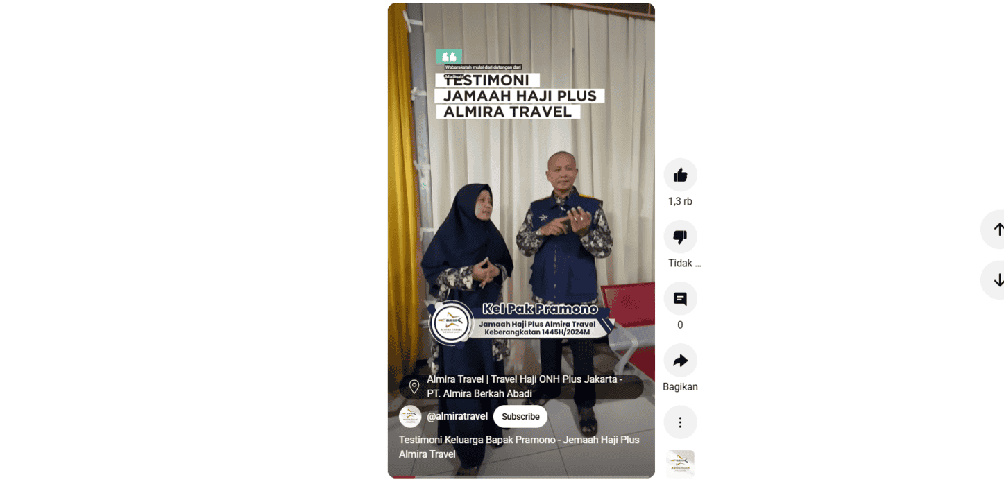 Testimoni Keluarga Pak Pramono Jamaah Haji Plus Almira Travel 2024 M/1445 H