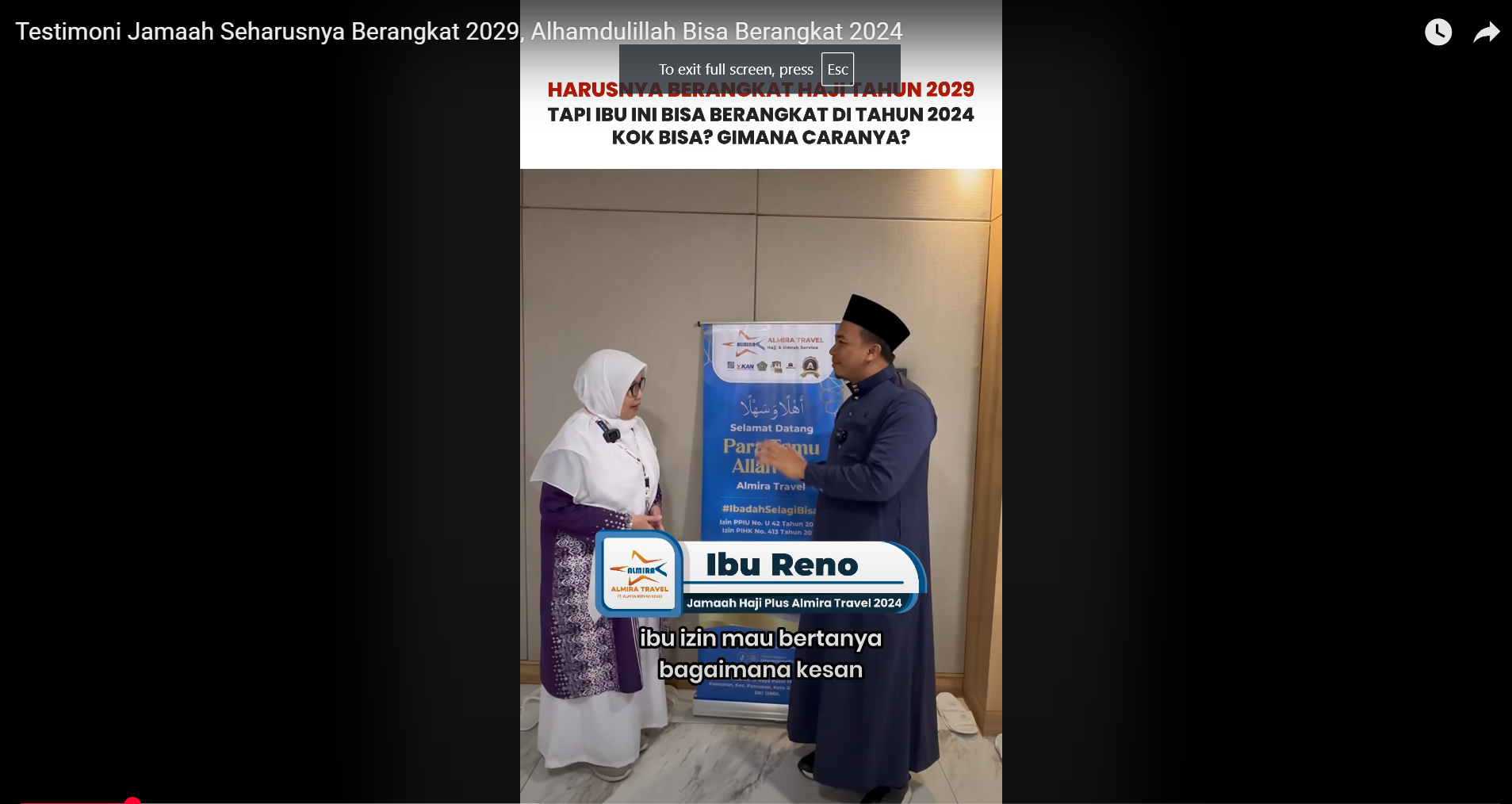Testimoni Ibu Reno Jamaah Haji Plus Almira Travel yang Mendapat Percepatan Keberangkatan Haji Plus