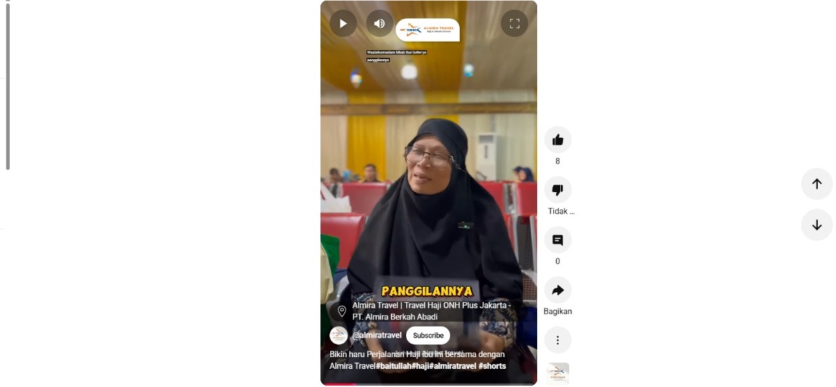 Testimoni Perjalanan Haji Ibu Tini Bikin haru bersama dengan Almira Travel