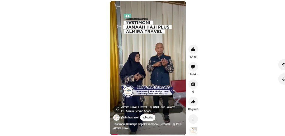 Testimoni Keluarga Pak Pramono Jamaah Haji Plus Almira Travel 2024 M/1445 H